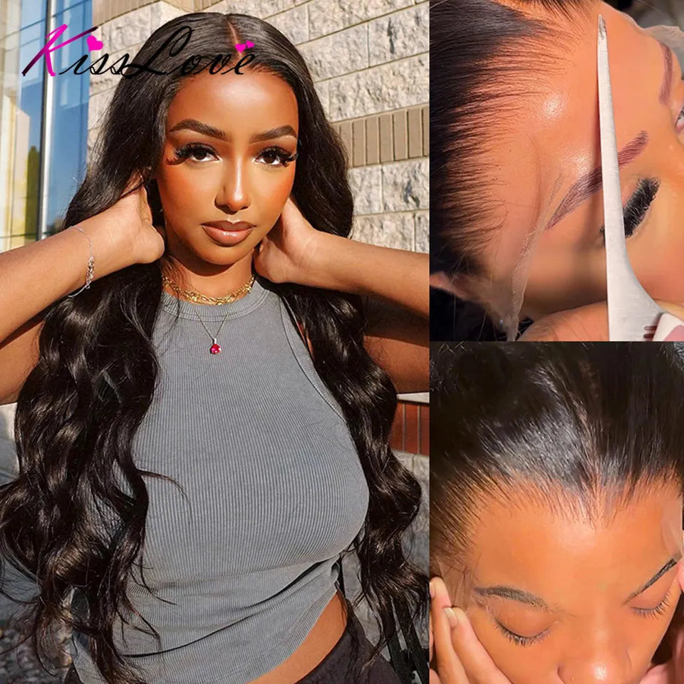 KissLove Body Wave 13x4/13x6 HD Lace Front Human Hair Wigs Pre Plucked 5x5 HD Lace Closure Wigs 360 Human Hair Lace Frontal Wig