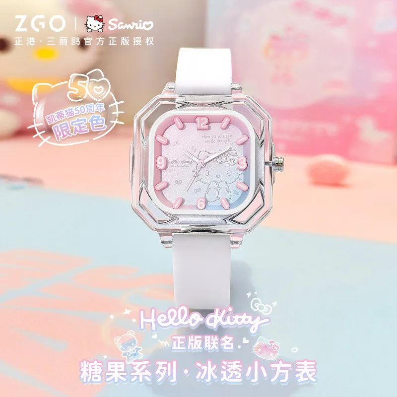 ZGO Sanrio 50th Anniversary Hello Kitty Women's Watch Fashion Waterproof Quartz Watch for Students, Perfect Gift 2198