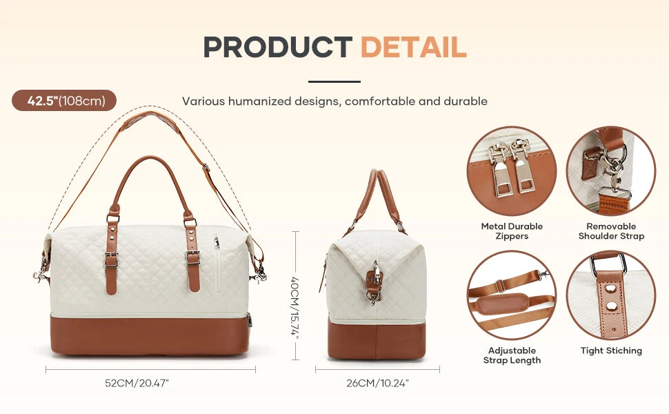 Likros Travel Bag Weekender Bags for Women, Luxury Boston Bag Handbag, Large Tote Duffle Bag Hospital Bag for Labor and Delivery