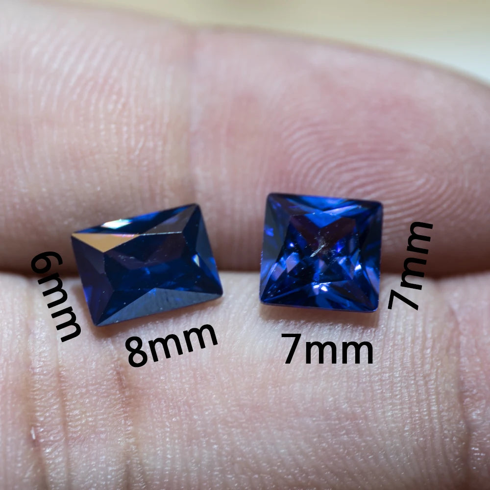 loose Cut Sapphire Corundum Gemstone Spinel Royal Blue Cornflower Loose Stone Rings DIY Making Jewelry Blue Gem Gifts