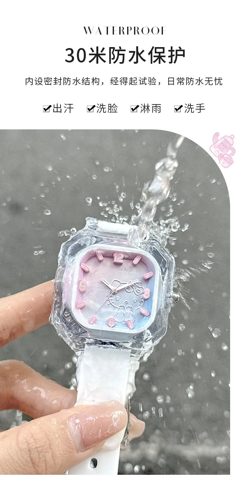 ZGO Sanrio 50th Anniversary Hello Kitty Women's Watch Fashion Waterproof Quartz Watch for Students, Perfect Gift 2198