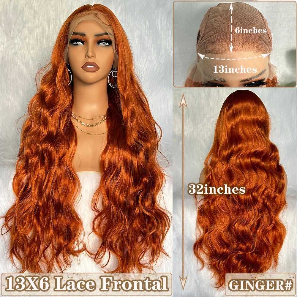 Light Brown Synthetic Lace Wigs X-TRESS Super Long Loose Wave 13x4 Lace Frontal Hair Wig with Baby Hair Daily Fashion New Style