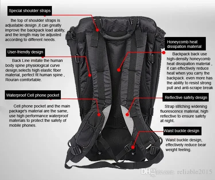 25L Motorcycle Riding Hard Shell Luggage Backpack Shoulder Waterproof Motocross/Moto Racing Protective Drop ABS Tank Bags