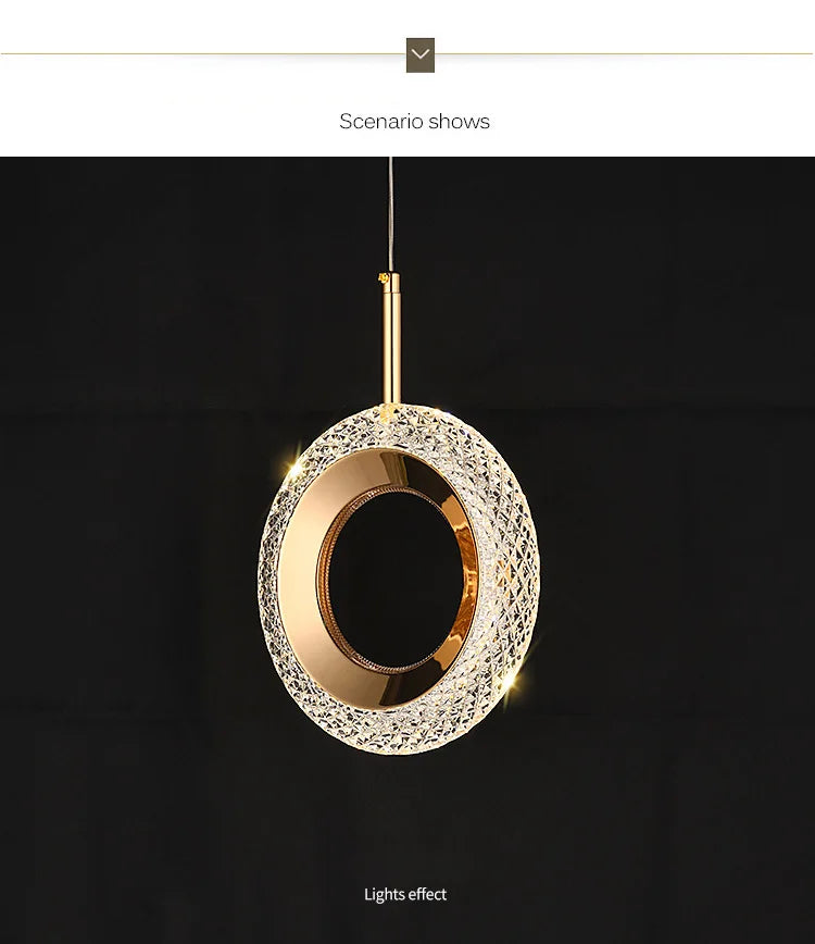 Nordic Ring LED Pendant Lights Indoor Hanging Lamp Room Decor For Bedside Bedroom Living Room Modern Pendant Lamp