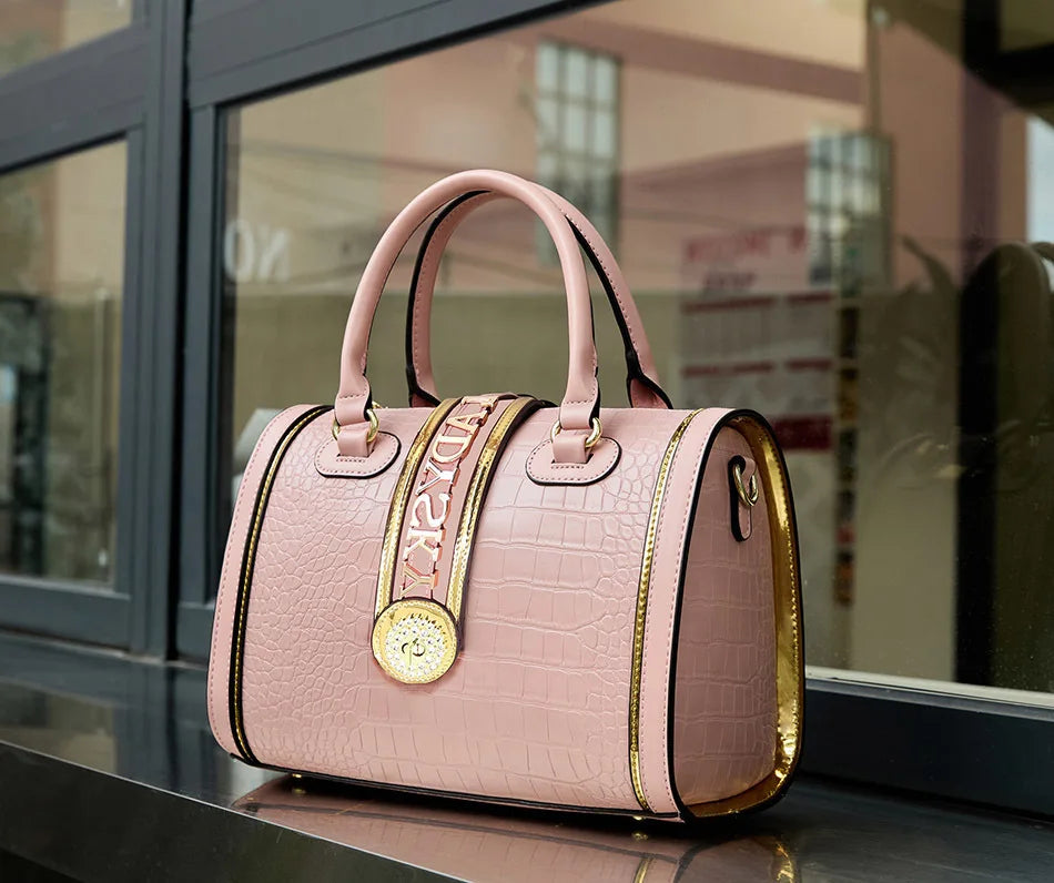 VM FASHION KISS new Top handle bag Jungle print Large-capacity Boston Handbags Women's Totes Microfiber Messenger Shoulder Bag