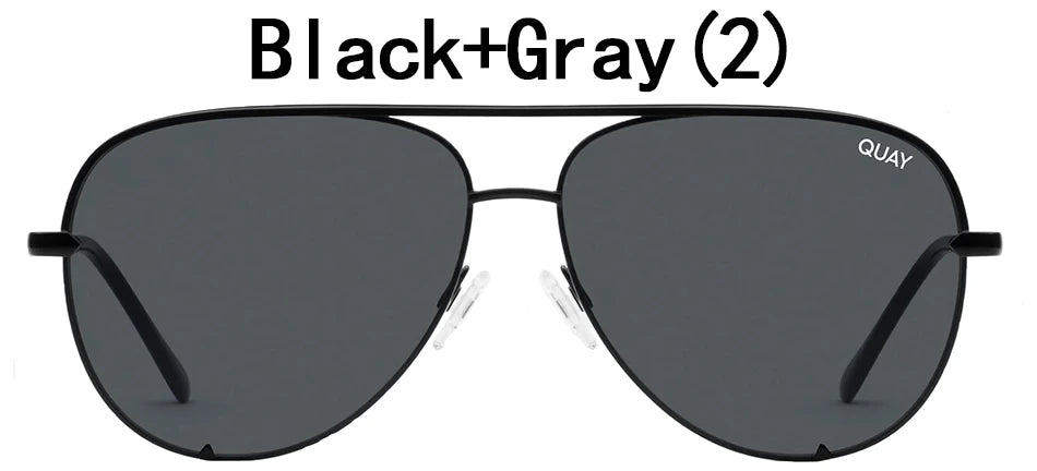Quay Pilot Sunglasses Women Brand Design Metal Frame Mirror HIGH KEY Sun Glasses for Women Vintage Ladies Goggles For Female