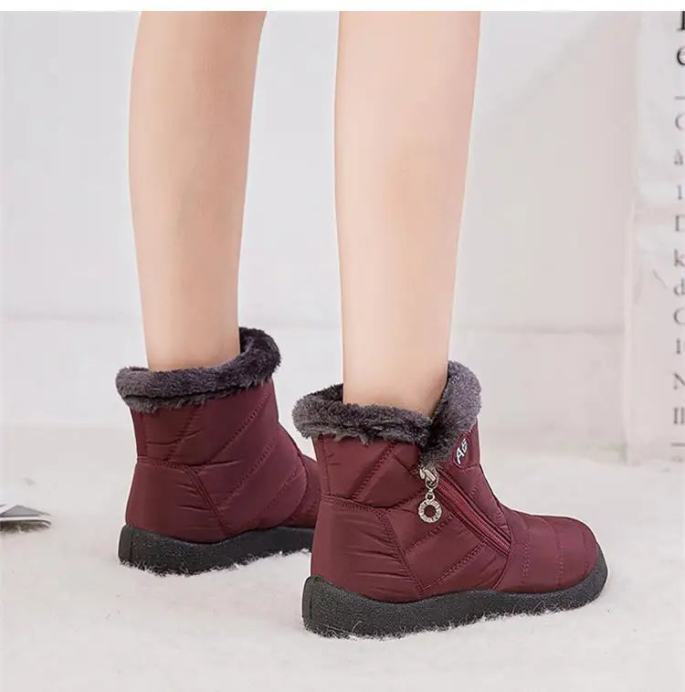 Snow Boots Woman Lightweight Woman Shoes Waterproof Shoes Woman Flat Ankle Boots Plus Size Botas Mujer Women's Winter Boots
