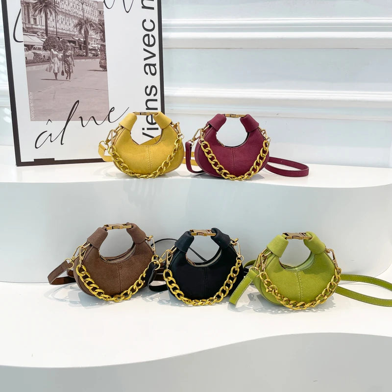 LEFTSIDE Mini PU Leather Saddle Shoulder Bag for Women 2024 Winter New Trend Y2K Handbags and Purses Females Crossbody Bags