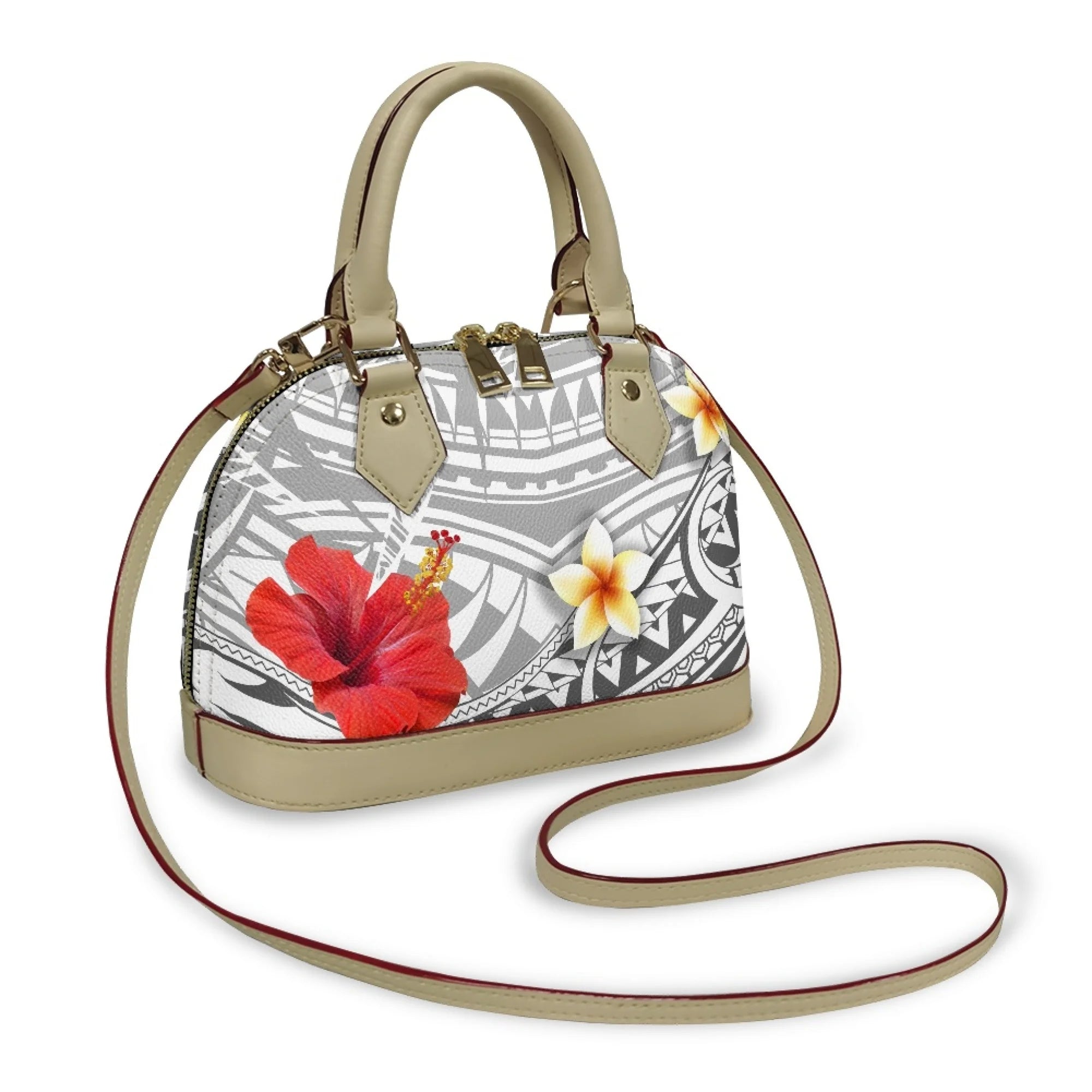 Polynesian Handbag Crossbody Bag Samoan Tribe Hibiscus Flower Design High Quality Shell Bag Temperament Durable Handbag