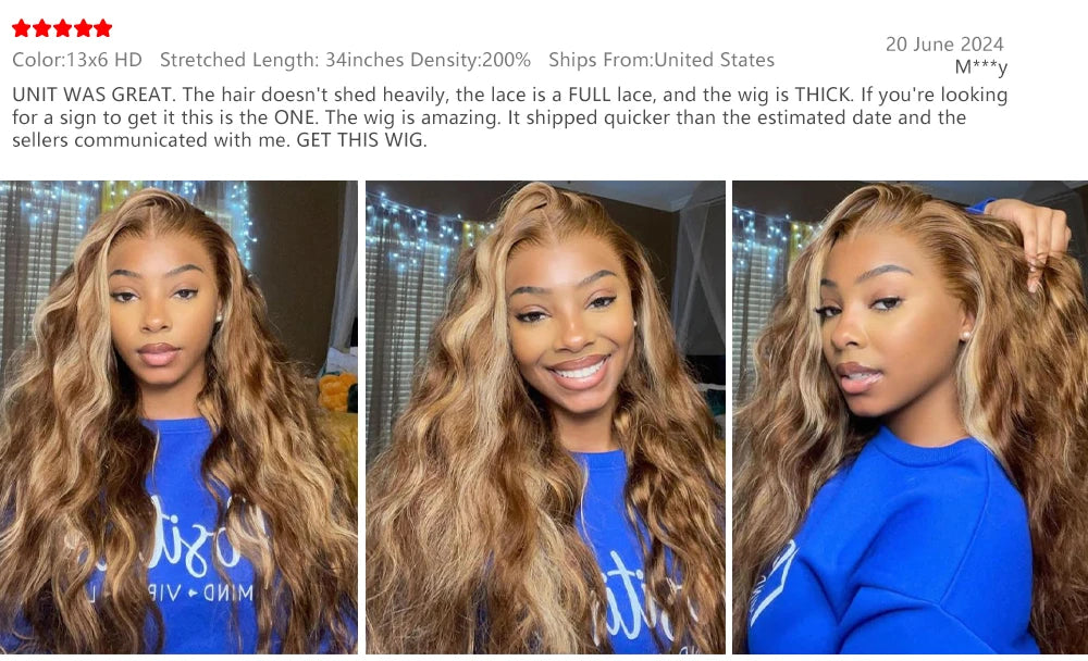 P4/27 Highlight Ombre Brown Body Wave 13x6 Human Hair Wig Honey Blonde Colored 13x4 HD Lace PrePlucked 40 46 Inch Wigs For Women