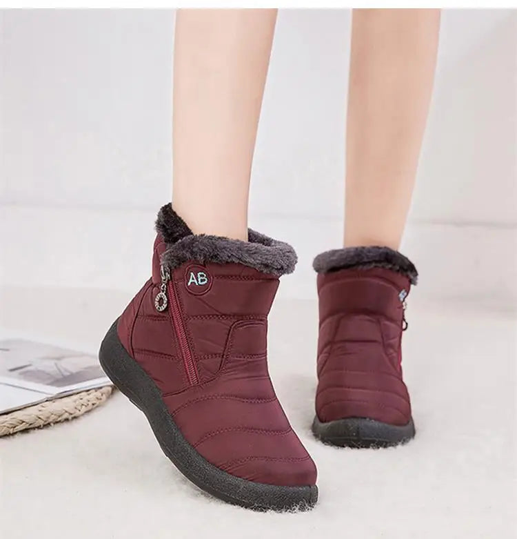 Snow Boots Woman Lightweight Woman Shoes Waterproof Shoes Woman Flat Ankle Boots Plus Size Botas Mujer Women's Winter Boots