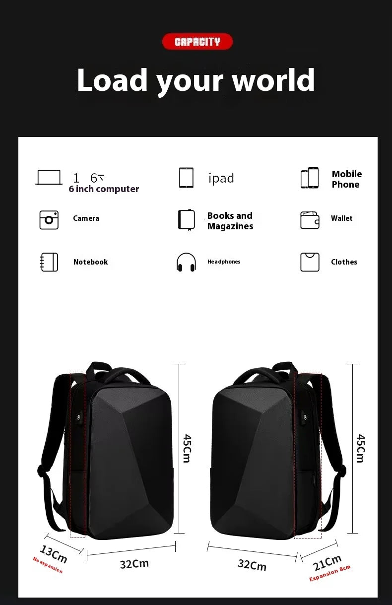 ABS EVA Hard Shell Fashion Multifunction  Series Backpack Men Anti Theft Waterproof Laptop Backpack Business Travel Backpack Hot
