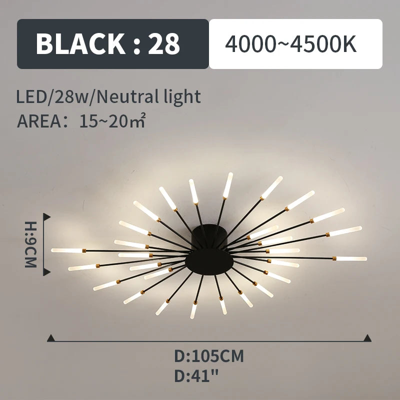Modern Led Fireworks Pendant Lamps for Living Room Bedroom Chandelier Led Ceiling Hanging Lamp Home Furnishing lighting