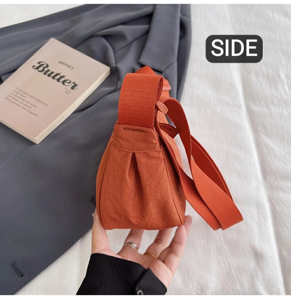 Women's Shoulder Bag Nylon Material Saddle Bag Versatile Fashionable Simple Dumpling Bag Trendy Cloth Bag Women's Crossbody Bag