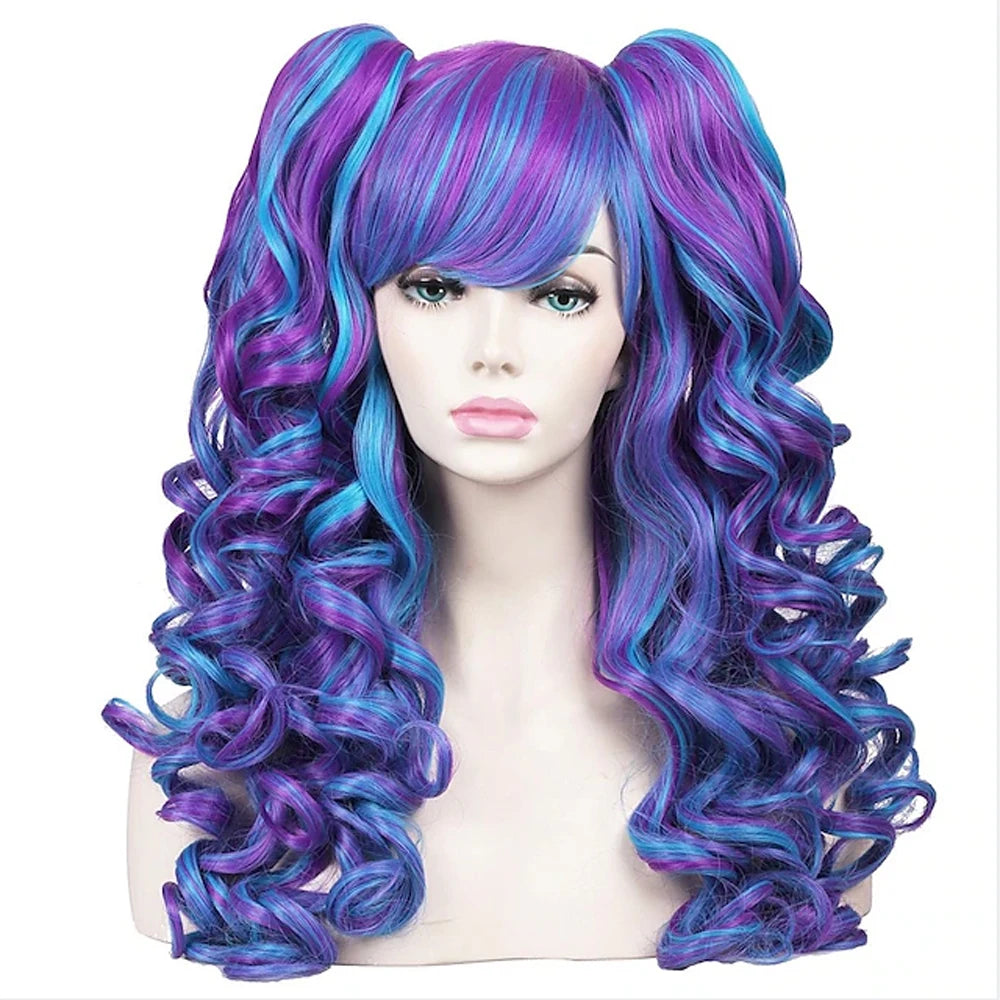 HAIRJOY Women Synthetic Hair  Long Curly Cosplay Wig  Halloween Wigs for Party  with 2 Ponytails