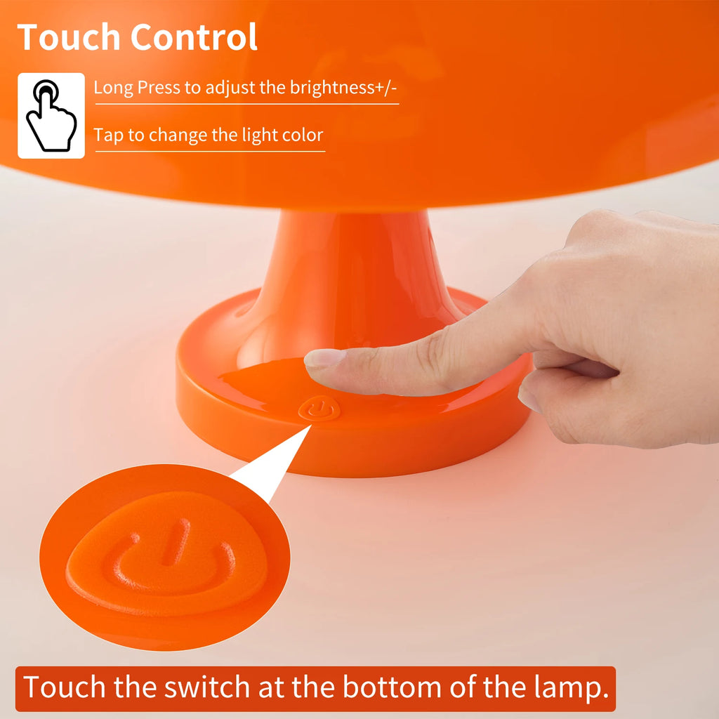 Classic Mushroom Table Lamp Modern Bauhaus Art Table Lamp Bedroom Bedside Lamp Danish Designer Orange Decorative Table Lamp