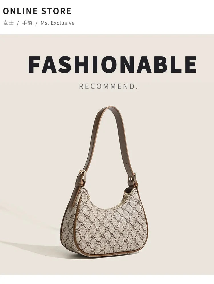 Vintage and Luxury Denim Shoulder Baguette Bag for Women 2024 New and Popular Handbag