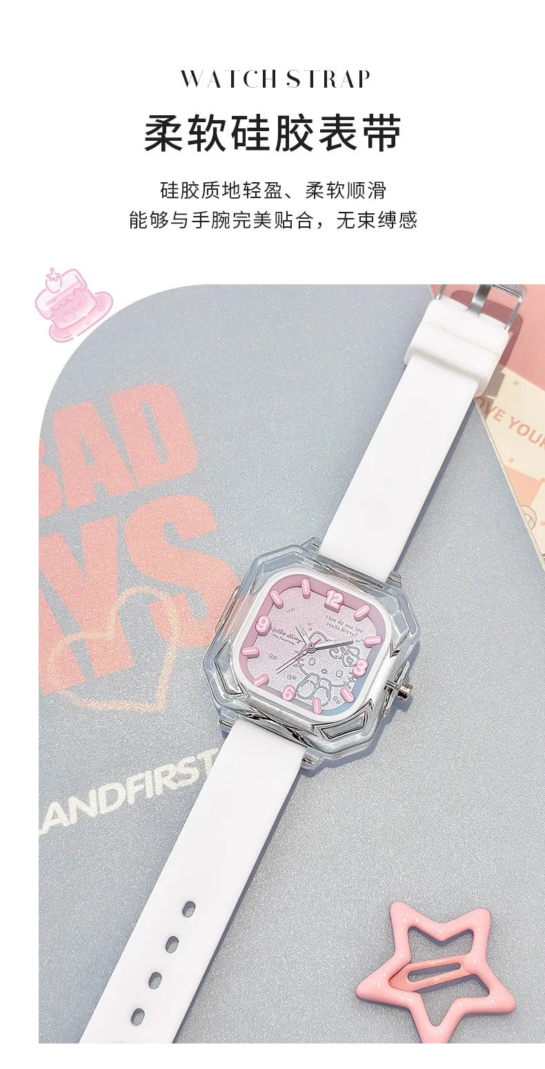 ZGO Sanrio 50th Anniversary Hello Kitty Women's Watch Fashion Waterproof Quartz Watch for Students, Perfect Gift 2198