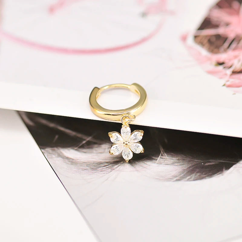 New 925 Sterling Silver Ear Needle Christmas tree/snowflake pendant Hoop Earrings For Women fashion Christmas gifts accessories