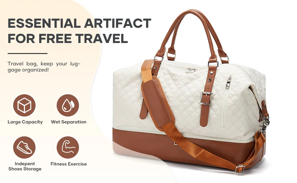 Likros Travel Bag Weekender Bags for Women, Luxury Boston Bag Handbag, Large Tote Duffle Bag Hospital Bag for Labor and Delivery