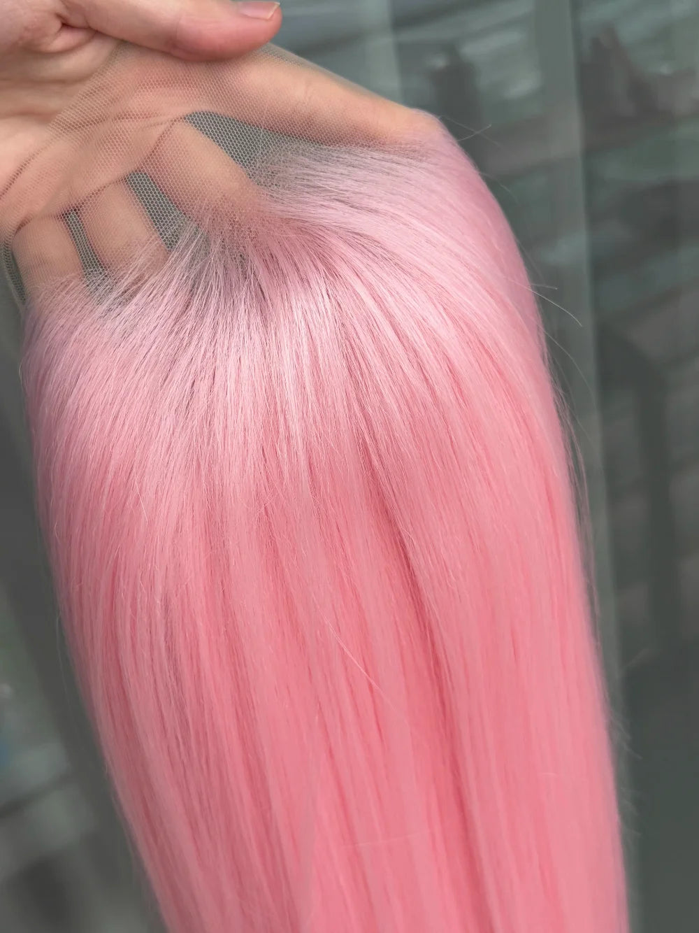 Light Pink Wig for Women 13x4 Lace Front Wig 26inch Long Straight Synthetic Wigs Soft Natural Heat-resistant Fiber Cosplay Wig