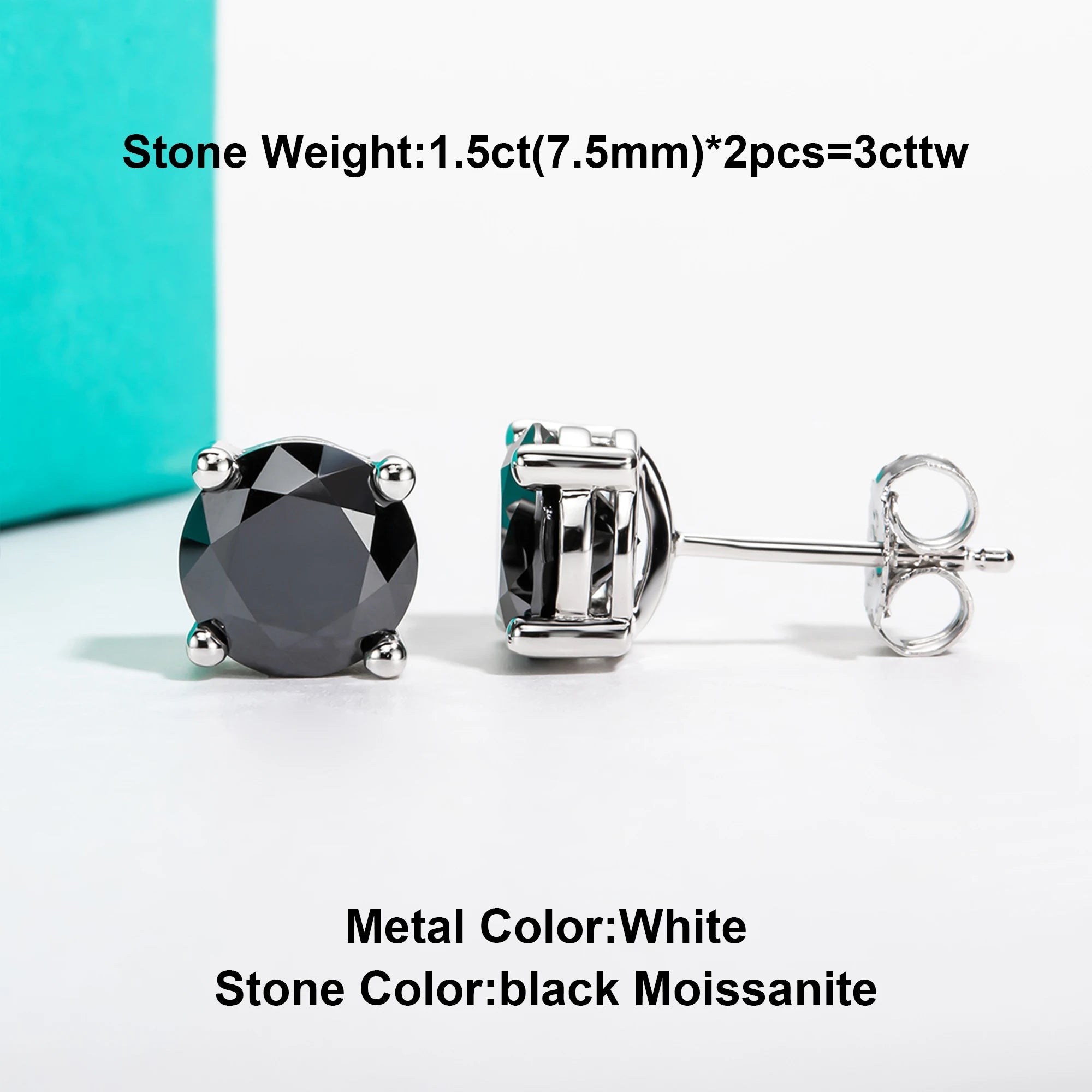 AnuJewel 10k Gold 4/3/2/1.6/1/0.6ct Moissanite Stud Earrings For Women Real 10K Gold Post Anti-allergy Men Earrings Jewelry