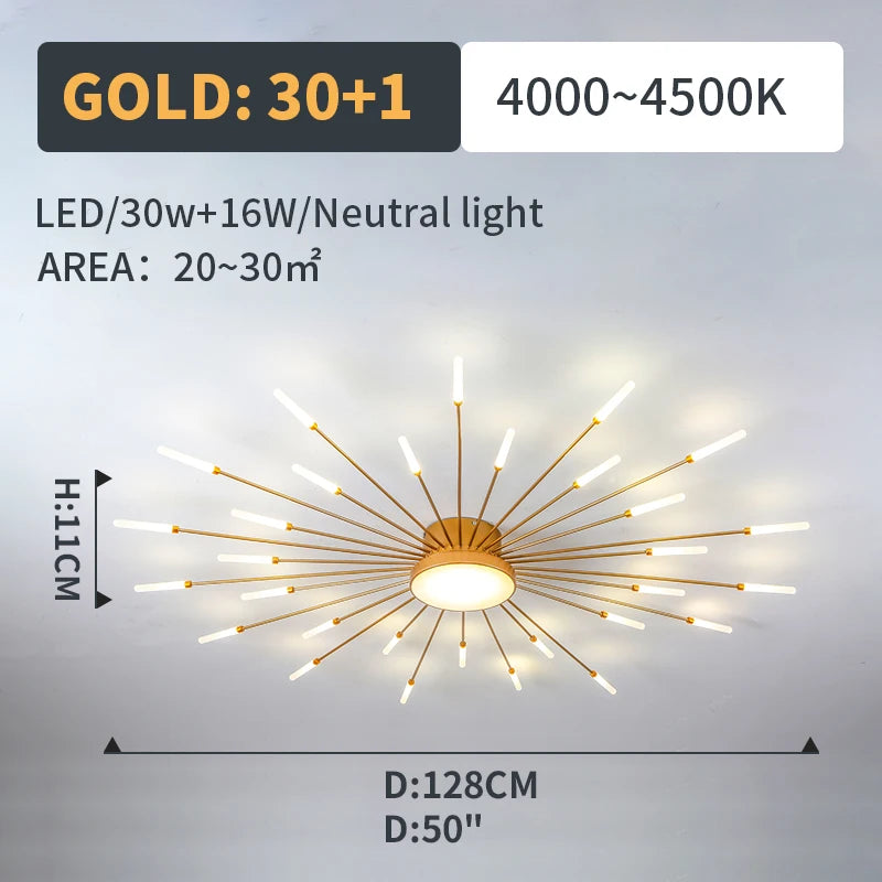 Modern Led Fireworks Pendant Lamps for Living Room Bedroom Chandelier Led Ceiling Hanging Lamp Home Furnishing lighting