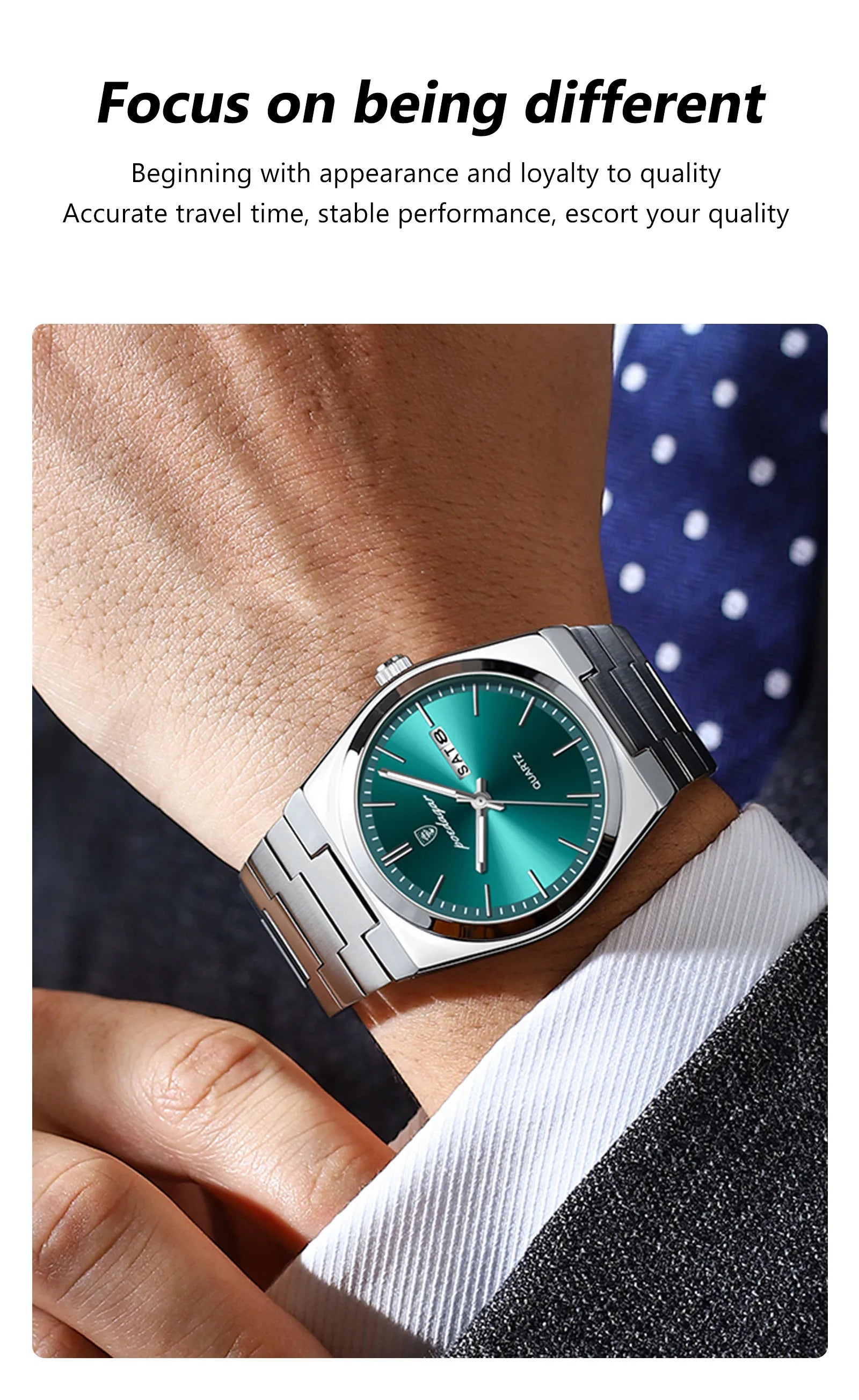 POEDAGAR Luxury Men's Watches Waterproof Luminous Date Week Men Watch Stainless Steel Casual Fashion Quartz Man Wristwatch Reloj