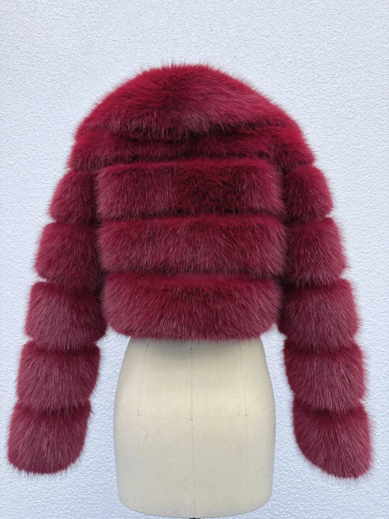 ZADORIN Trend Fur Top New Cropped Faux Fur Coat Woman Clothing Furry Faux Fur Jacket Winter Coats for Woman Outerwears Top Mujer