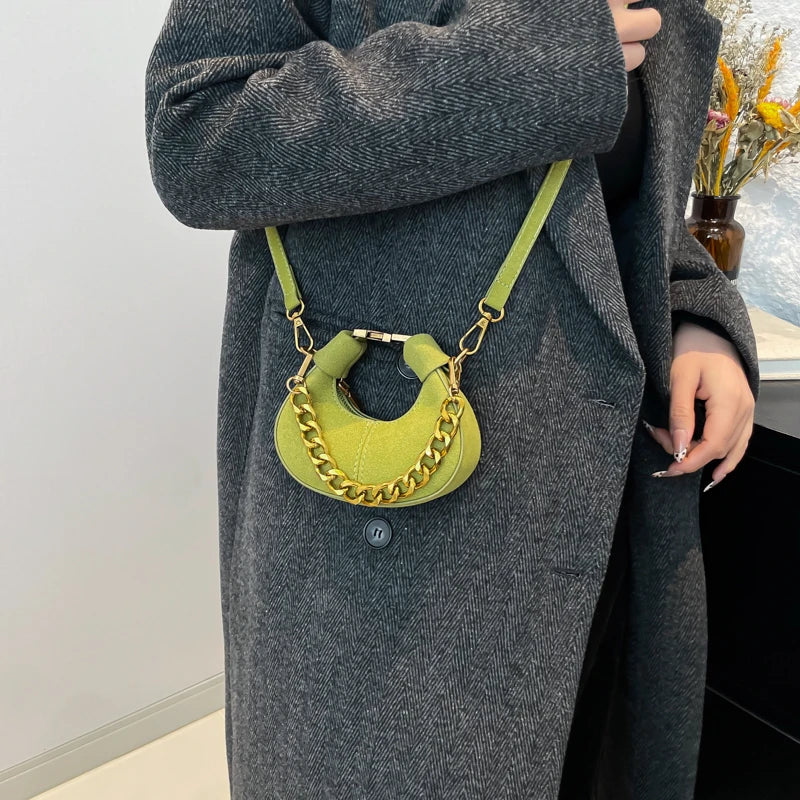 LEFTSIDE Mini PU Leather Saddle Shoulder Bag for Women 2024 Winter New Trend Y2K Handbags and Purses Females Crossbody Bags