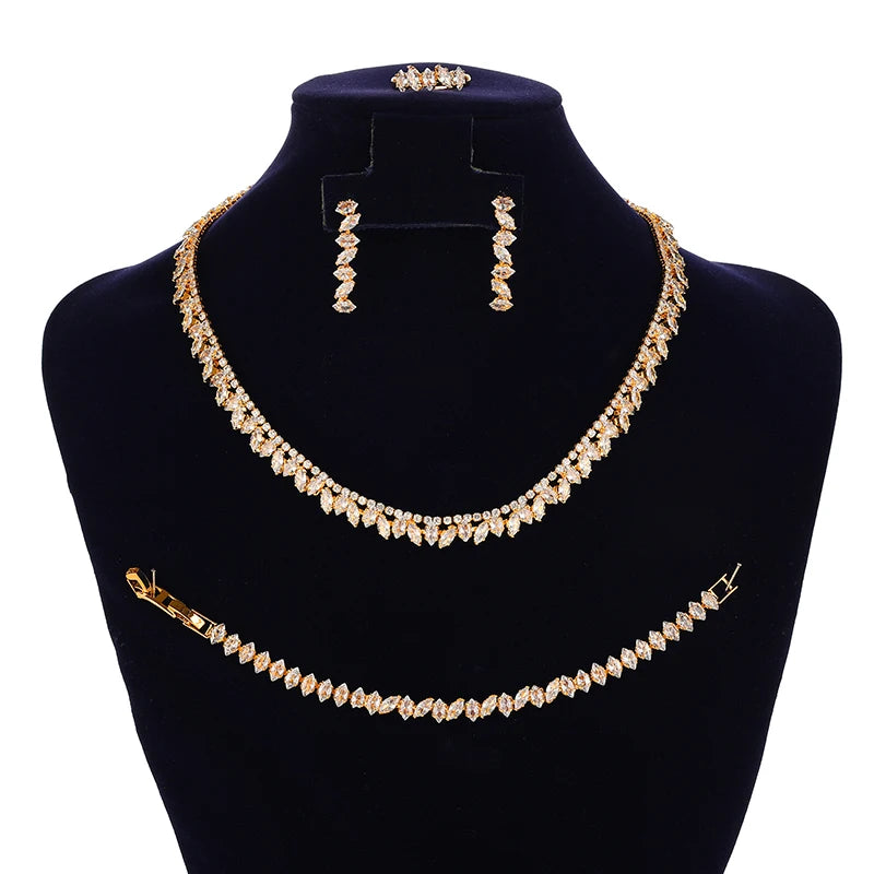 Jewelry Set HADIYANA Unique And Charm Women Wedding Accessories Cubic Zircon BN9233 Luxury Designer Jewelry