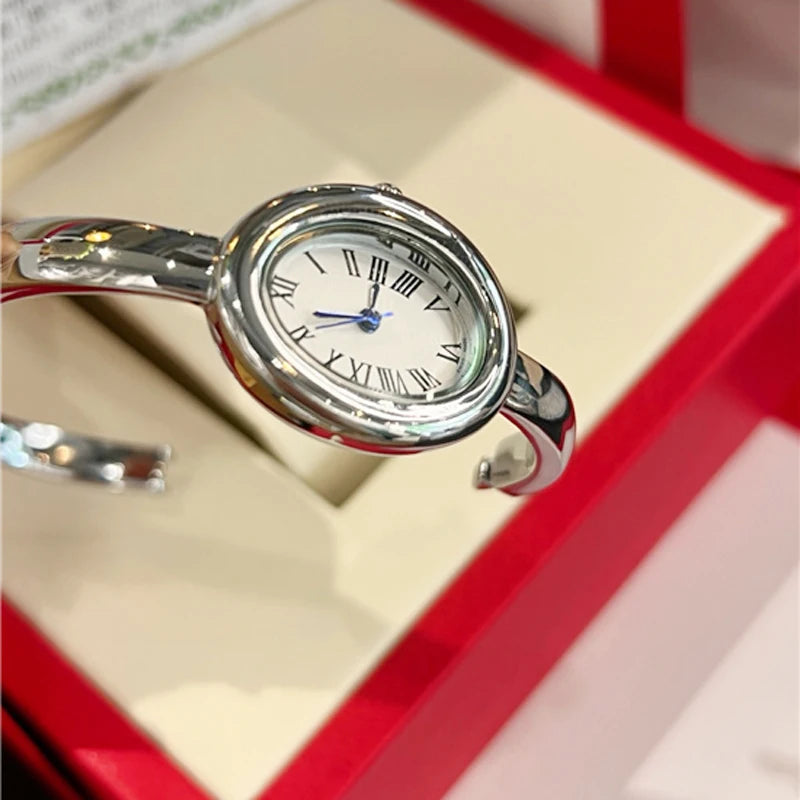 Fashion Brand Wrist Watches Woman Girl Oval Diamond Crystal Bracelet Style Quartz Steel Metal Band Luxury Clock CA192