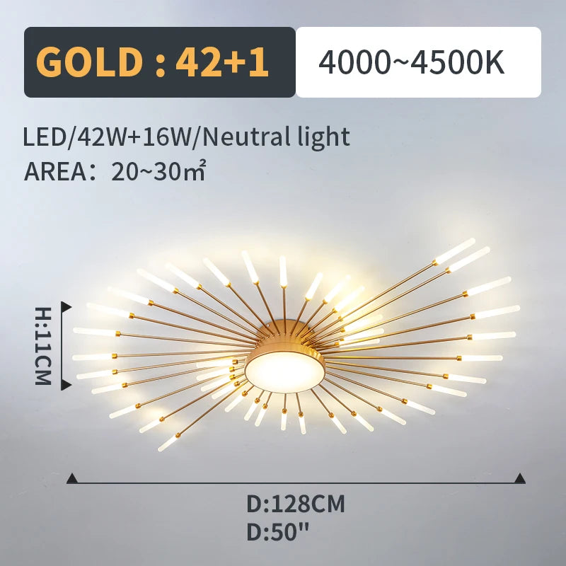 Modern Led Fireworks Pendant Lamps for Living Room Bedroom Chandelier Led Ceiling Hanging Lamp Home Furnishing lighting