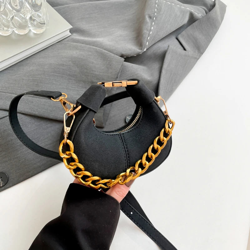 LEFTSIDE Mini PU Leather Saddle Shoulder Bag for Women 2024 Winter New Trend Y2K Handbags and Purses Females Crossbody Bags