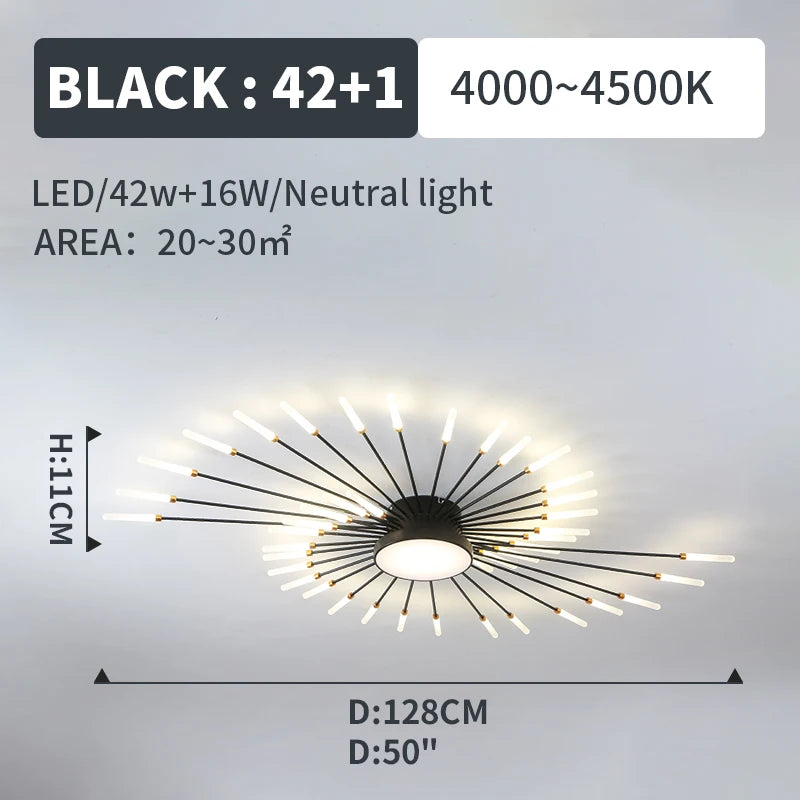 Modern Led Fireworks Pendant Lamps for Living Room Bedroom Chandelier Led Ceiling Hanging Lamp Home Furnishing lighting