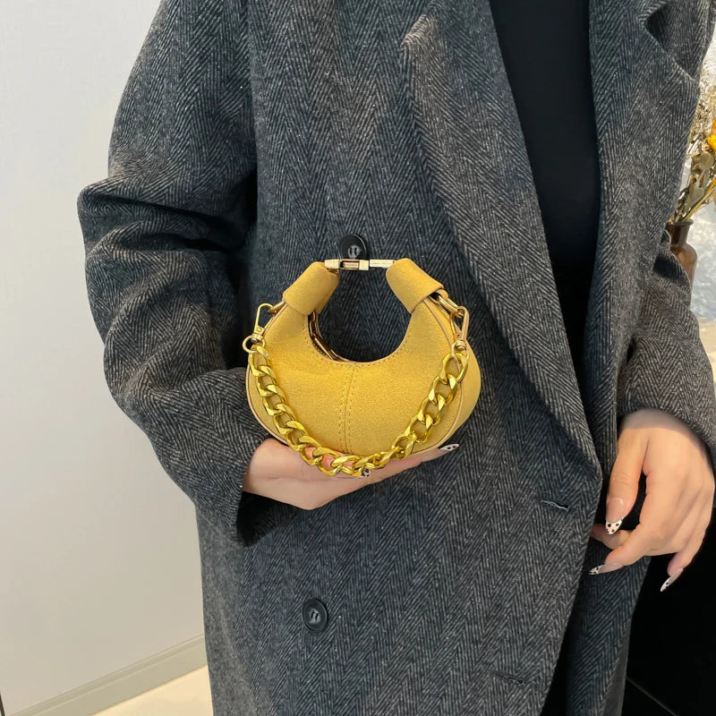 LEFTSIDE Mini PU Leather Saddle Shoulder Bag for Women 2024 Winter New Trend Y2K Handbags and Purses Females Crossbody Bags