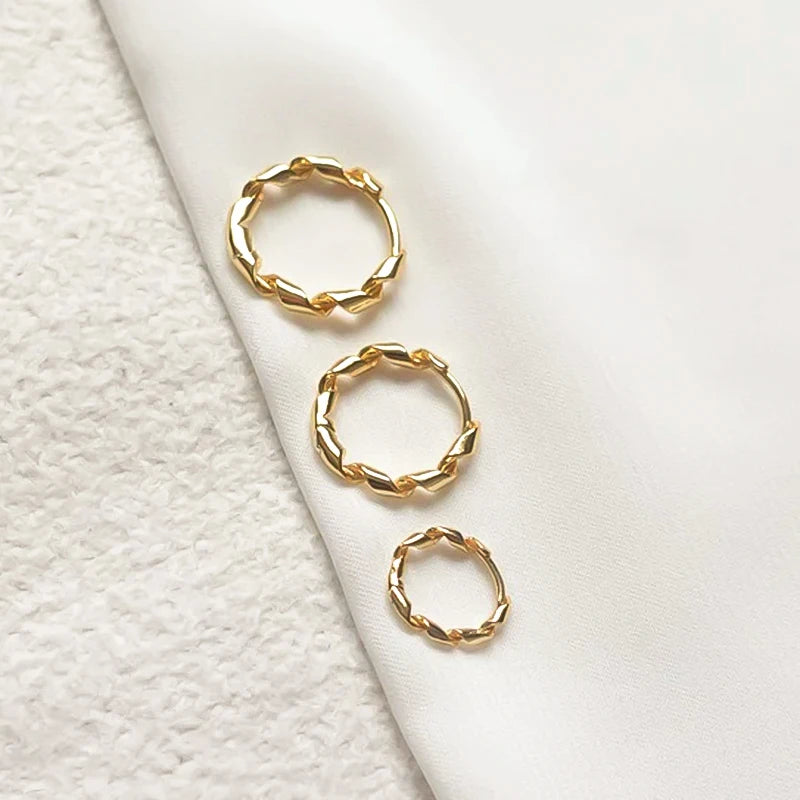 925 Sterling Silver 6mm 8mm 10mm Classic Round Gold Huggie Hoop Earrings for Women Men Tiny Huggie Rock Earrings Jewelry Gifts