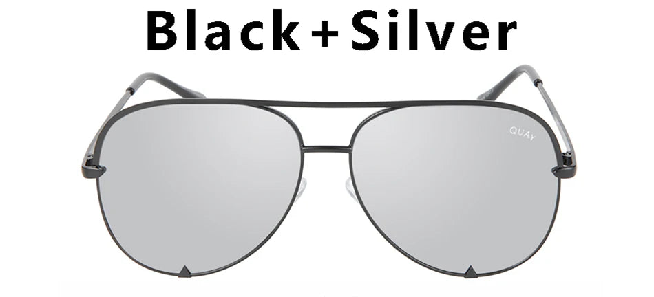 Quay Pilot Sunglasses Women Brand Design Metal Frame Mirror HIGH KEY Sun Glasses for Women Vintage Ladies Goggles For Female