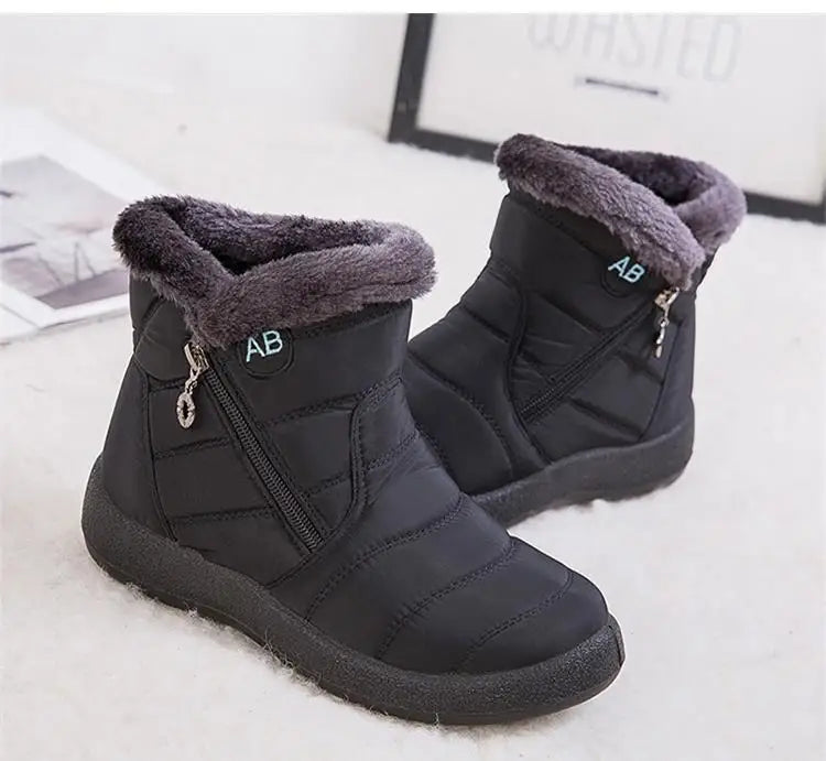 Snow Boots Woman Lightweight Woman Shoes Waterproof Shoes Woman Flat Ankle Boots Plus Size Botas Mujer Women's Winter Boots