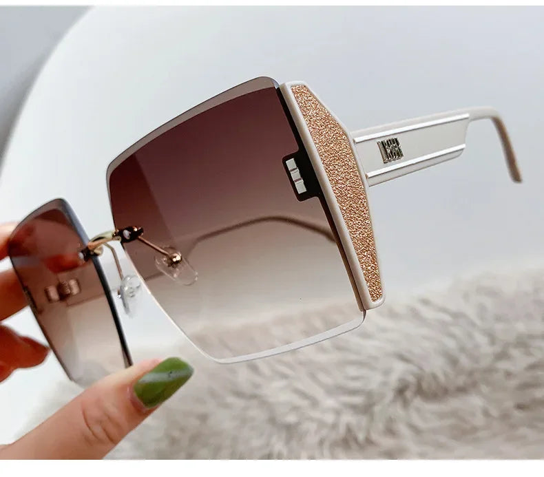 New Borderless Square Sunglasses Women's Brand Designer Fashion Sun Glasses Women Outdoor Driving Eyewear UV400 Oculos De Sol