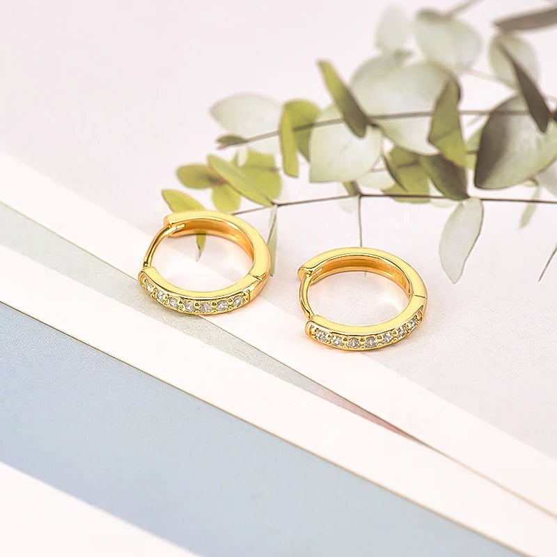 925 Sterling Silver 6mm 8mm 10mm Classic Round Gold Huggie Hoop Earrings for Women Men Tiny Huggie Rock Earrings Jewelry Gifts