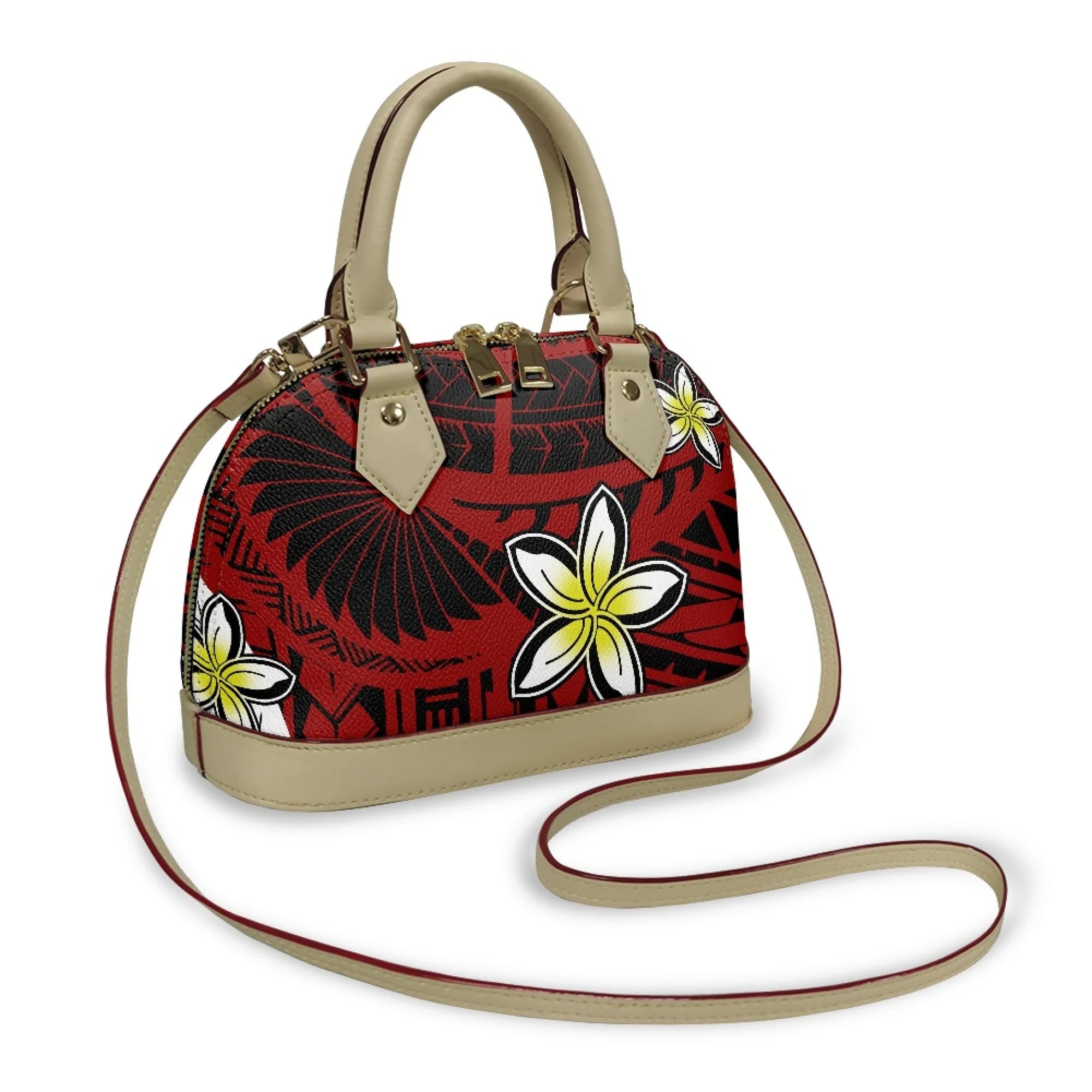 Polynesian Handbag Crossbody Bag Samoan Tribe Hibiscus Flower Design High Quality Shell Bag Temperament Durable Handbag
