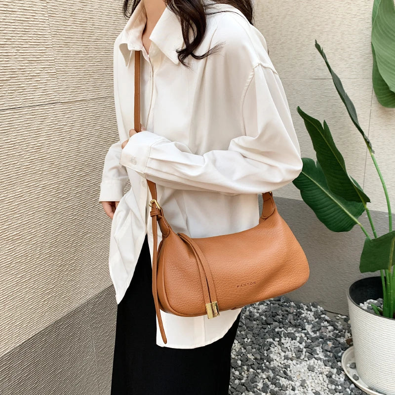 LEFTSIDE Shoulder Side Bags For Women Leather Female New 2025 Spring Trend Fashion Saddle Bag Green Handbags And Purses