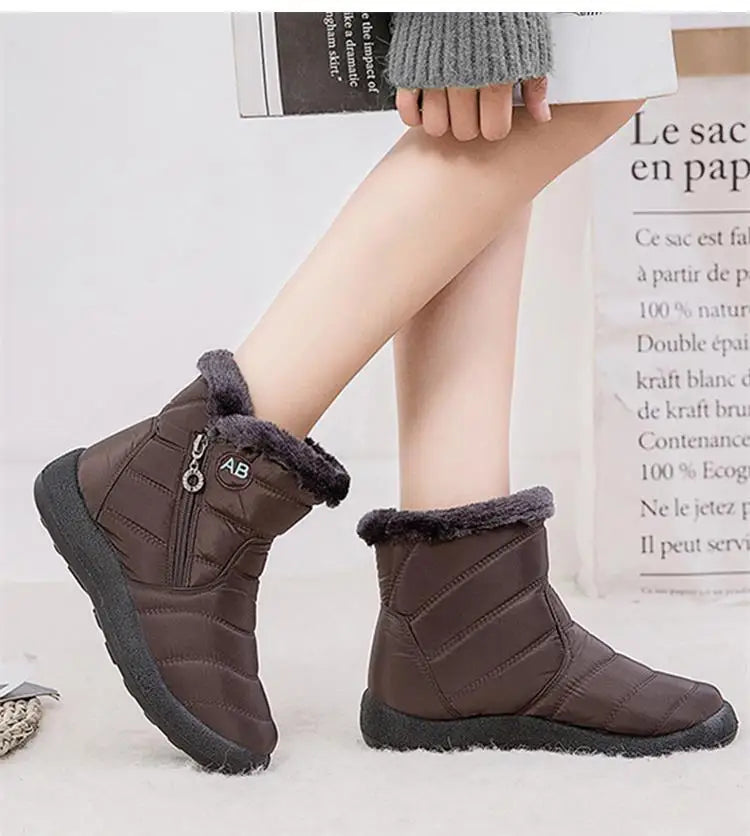 Snow Boots Woman Lightweight Woman Shoes Waterproof Shoes Woman Flat Ankle Boots Plus Size Botas Mujer Women's Winter Boots