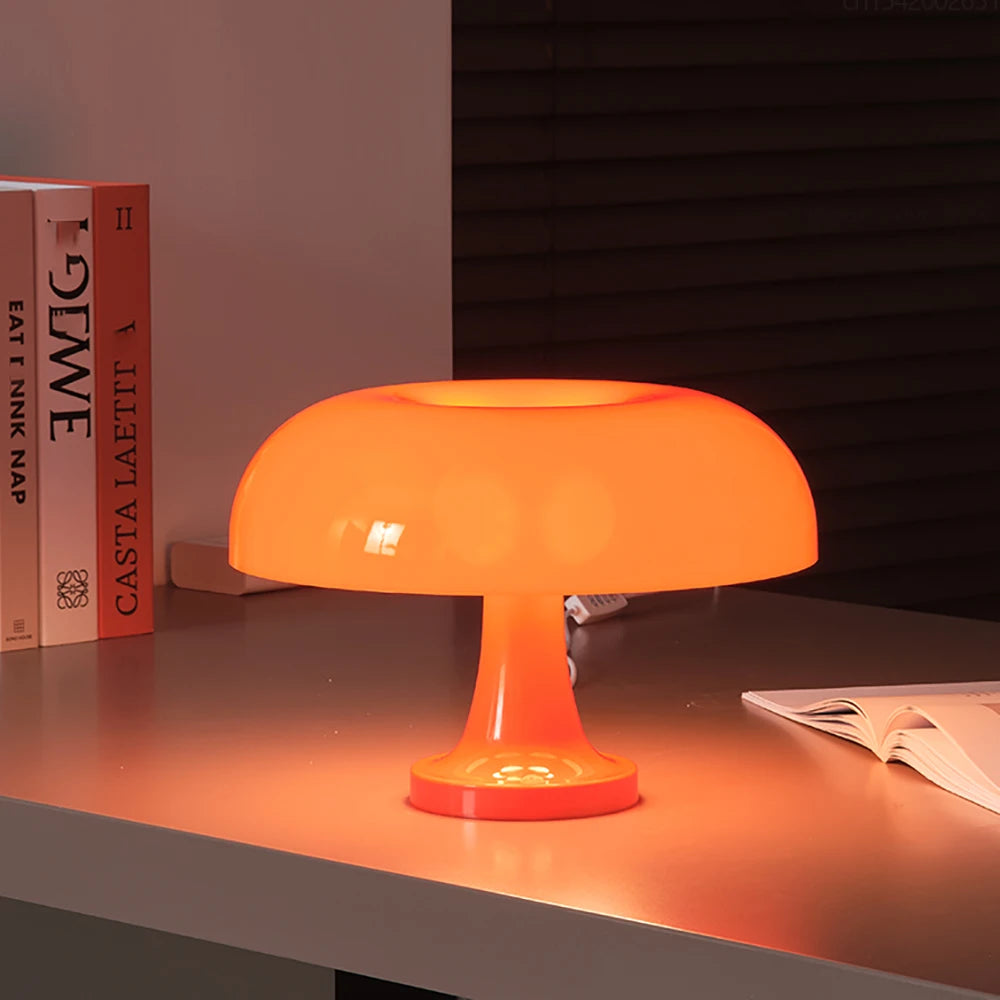 Classic Mushroom Table Lamp Modern Bauhaus Art Table Lamp Bedroom Bedside Lamp Danish Designer Orange Decorative Table Lamp