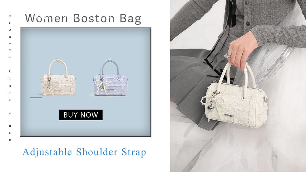 TOUTOU Boston Bowling Bag Imitation Plant Tanning Autumn Shoulder Handheld Crossbody Mini Purse for Women Teacher Christmas Gift