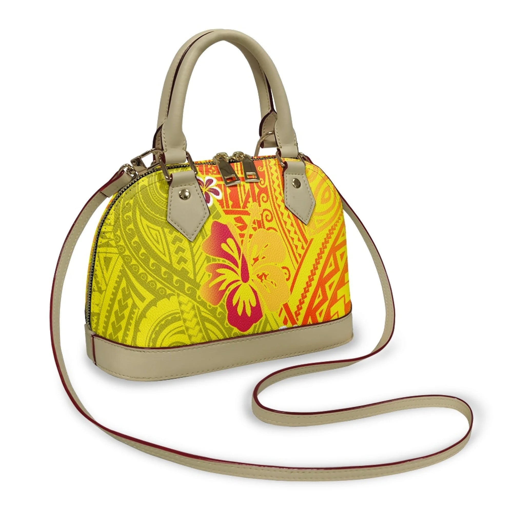 Polynesian Handbag Crossbody Bag Samoan Tribe Hibiscus Flower Design High Quality Shell Bag Temperament Durable Handbag