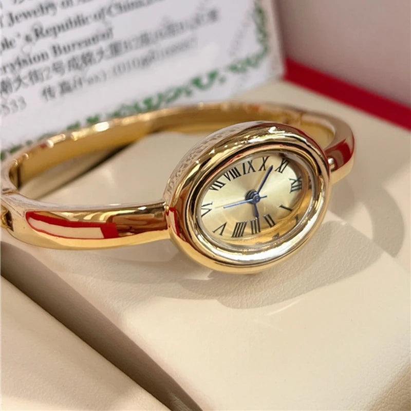 Fashion Brand Wrist Watches Woman Girl Oval Diamond Crystal Bracelet Style Quartz Steel Metal Band Luxury Clock CA192
