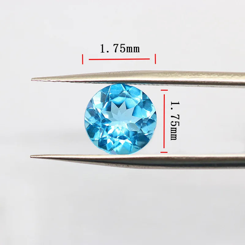Factory Wholesale 100% Real Natural Circular Sky Blue Topaz Gemstone Loose Gems Diy Material for Jewelry
