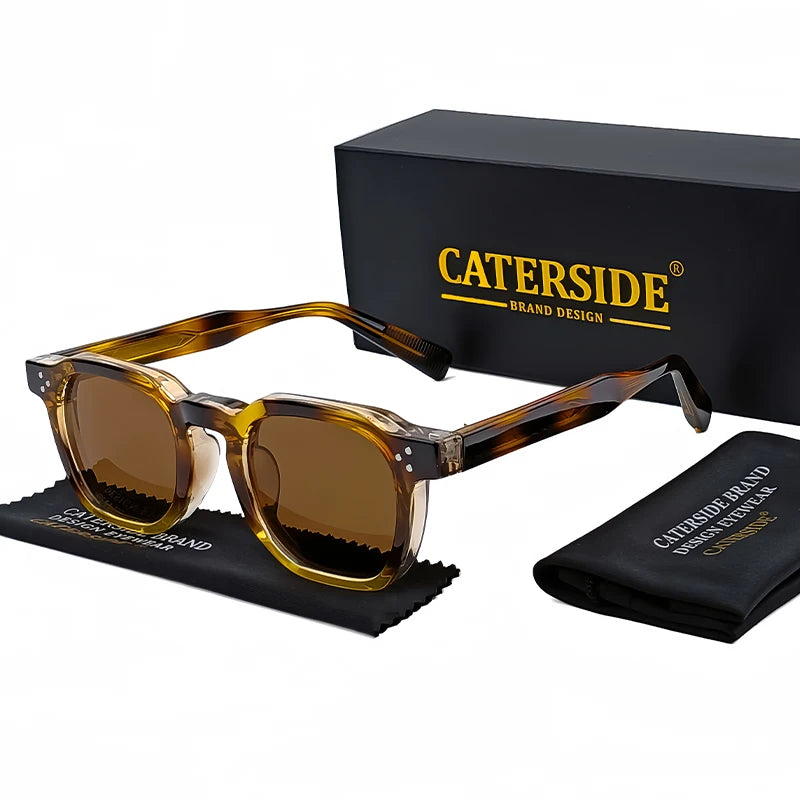 CATERSIDE Fashion Men Sunglasses Small Frame Square Personalized Design Sun Glasses Women Travel Party Business Festival Gift